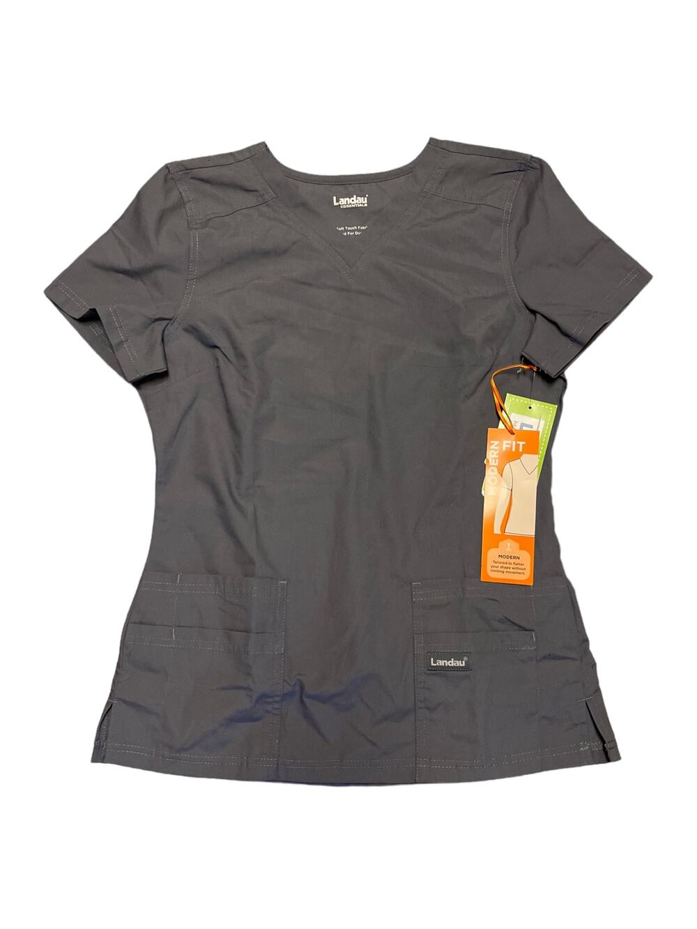 Landau Modern Fit Gray Hospital Work Scrubs XX-Small
